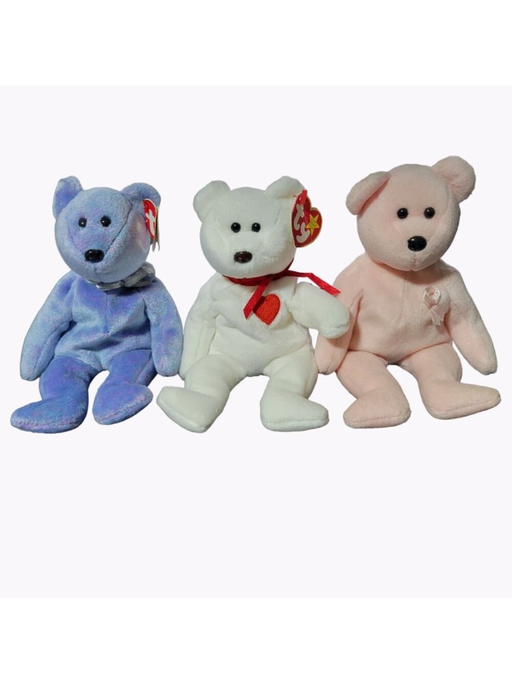 TY Beanie Babies Clubby II Valentino Cure Bear Plush Lot 3 Stuffed Animal Toys